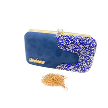 Load image into Gallery viewer, Designer C shape Front Double Color Stone Frame Clutch - myStore20202019