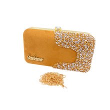 Load image into Gallery viewer, Designer C shape Front Double Color Stone Frame Clutch - myStore20202019