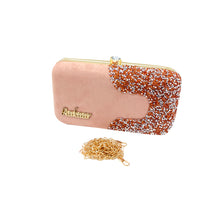 Load image into Gallery viewer, Designer C shape Front Double Color Stone Frame Clutch - myStore20202019