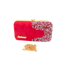 Load image into Gallery viewer, Designer C shape Front Double Color Stone Frame Clutch - myStore20202019