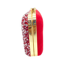 Load image into Gallery viewer, Designer C shape Front Double Color Stone Frame Clutch - myStore20202019