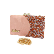 Load image into Gallery viewer, Designer Half Front Double Color Stone Frame Clutch - myStore20202019