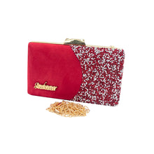 Load image into Gallery viewer, Designer Half Front Double Color Stone Frame Clutch - myStore20202019