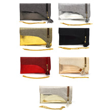 Load image into Gallery viewer, Envelope Zip Jhumka Fitting Ladies Clutch - myStore20202019