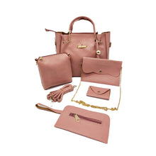Load image into Gallery viewer, Women's Handbag With Five Piece Purse Sling Wallet Pouch V Embose Jhumka Ladies Bag Combo - myStore20202019