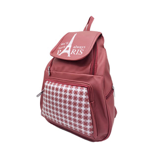 Girl's Backpack With Front Pocket Checks Print - myStore20202019