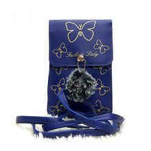 Load image into Gallery viewer, Mobile Cover With Butterfly Print Fur Ball Design - myStore20202019