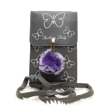 Load image into Gallery viewer, Mobile Cover With Butterfly Print Fur Ball Design - myStore20202019