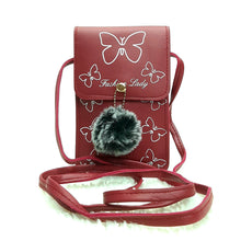 Load image into Gallery viewer, Mobile Cover With Butterfly Print Fur Ball Design - myStore20202019