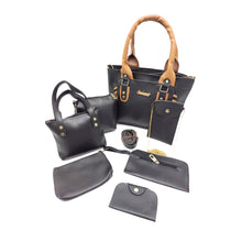 Load image into Gallery viewer, Women's Handbag With Seven Piece Purse Sling Wallet Pouch Mobile Cover Card Holder Ladies Bag Combo - myStore20202019