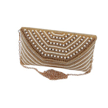 Load image into Gallery viewer, Stone Envelope Handwork Half Flap Bridal Clutch - myStore20202019