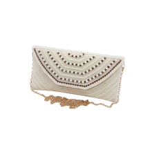 Load image into Gallery viewer, Stone Envelope Handwork Half Flap Bridal Clutch - myStore20202019
