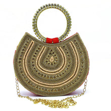 Load image into Gallery viewer, Two In One Bangle Handle Double Layer Moti Work Bridal Ladies Clutch - myStore20202019