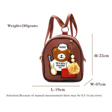 Load image into Gallery viewer, Two In One Double Zip Teddy Bear Print Girls BackPack - myStore20202019
