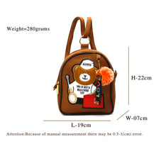 Load image into Gallery viewer, Two In One Double Zip Teddy Bear Print Girls BackPack - myStore20202019