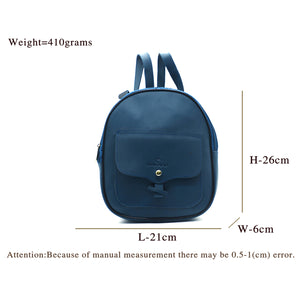 Two In One Flap Pocket Double Zip Plain Girls BackPack - myStore20202019