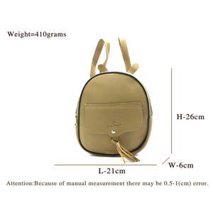 Two In One Flap Pocket Double Zip Plain Girls BackPack - myStore20202019