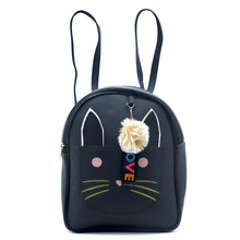 Load image into Gallery viewer, Two In One Front Bow Cat Print Double Zip Girls BackPack - myStore20202019