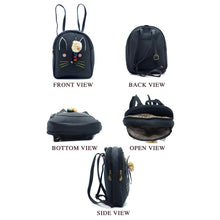 Load image into Gallery viewer, Two In One Front Bow Cat Print Double Zip Girls BackPack - myStore20202019