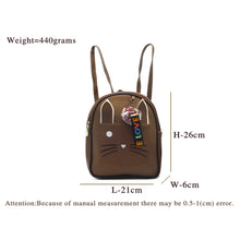 Load image into Gallery viewer, Two In One Front Bow Cat Print Double Zip Girls BackPack - myStore20202019