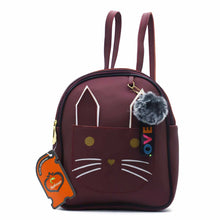 Load image into Gallery viewer, Two In One Front Bow Cat Print Double Zip Girls BackPack - myStore20202019