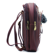 Load image into Gallery viewer, Two In One Front Bow Cat Print Double Zip Girls BackPack - myStore20202019