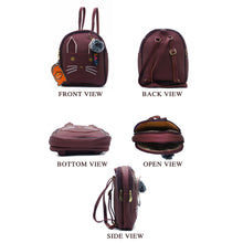 Load image into Gallery viewer, Two In One Front Bow Cat Print Double Zip Girls BackPack - myStore20202019