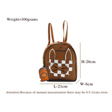 Load image into Gallery viewer, Two In One Front Bow Checks Pattern Double Zip Girls BackPack - myStore20202019

