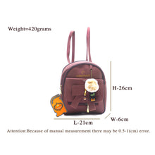 Load image into Gallery viewer, Two In One Front Bow Flap Pocket Double Zip Girls BackPack - myStore20202019