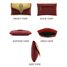 Load image into Gallery viewer, Two In One Jute V Flap Envelope Women Clutch - myStore20202019