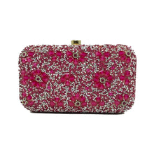 Load image into Gallery viewer, Woman&#39;s Clutch 2In1 Small &amp; Big Colour Stone With Flower Design - myStore20202019

