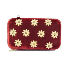 Load image into Gallery viewer, Woman&#39;s Clutch Belbet Material With Ten Pearl Flower In Front - myStore20202019
