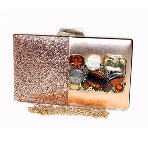 Women's Clutch With 2In1 Heavy Stone Fitting Shimmer Design - myStore20202019