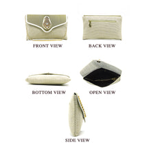 Load image into Gallery viewer, Women's Clutch With Two In One Flap Stone Jute Design - myStore20202019