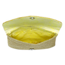 Load image into Gallery viewer, Women's Clutch with 2In1 Flap Heavy Pearl & Stone Jute Design - myStore20202019