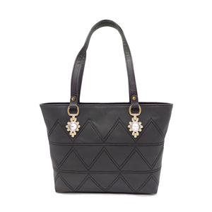 Women's Handbag With Stone Fitting Zig Zag Design - myStore20202019