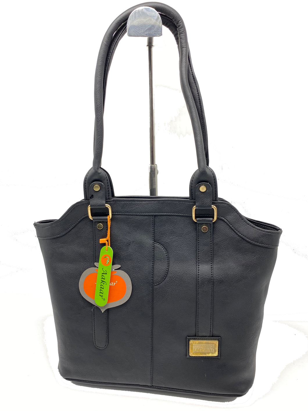 Double Zip Plain Stylish Hand Bag - myStore20202019