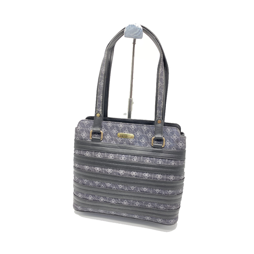 Double Zip Printed Stripes Hand Bag - myStore20202019