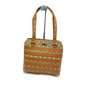 Double Zip Printed Stripes Hand Bag - myStore20202019