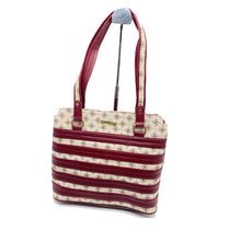 Load image into Gallery viewer, Double Zip Printed Stripes Hand Bag - myStore20202019

