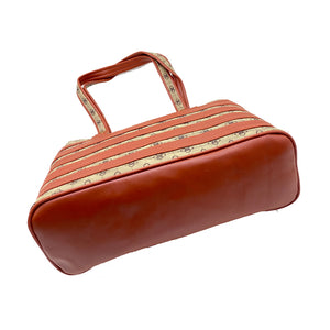 Double Zip Printed Stripes Hand Bag - myStore20202019