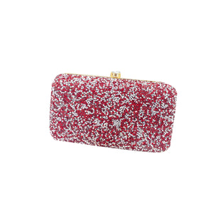 Designer Full Front Double Color Stone Frame Clutch - myStore20202019