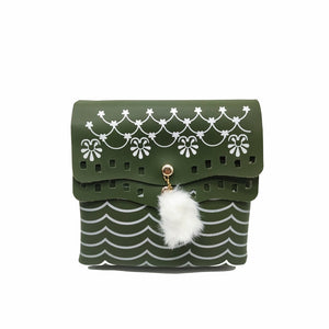 Women's Sling Bag Double Flap Double Pocket Web Print - myStore20202019