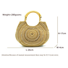 Load image into Gallery viewer, Double Handle Circle Moti Women Clutch - myStore20202019
