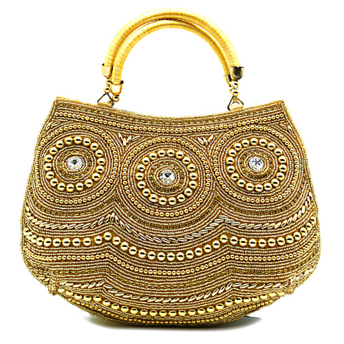 Double Handle Three Circle Moti Women Clutch - myStore20202019