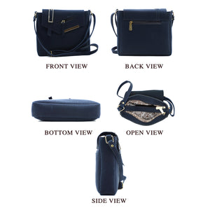 Double Zip Buckle Zip Women Sling Bag - myStore20202019