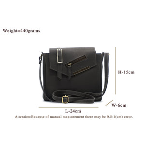 Double Zip Buckle Zip Women Sling Bag - myStore20202019