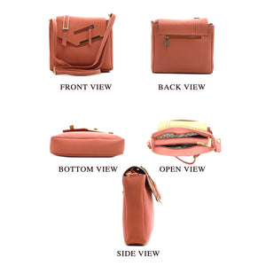 Double Zip Buckle Zip Women Sling Bag - myStore20202019