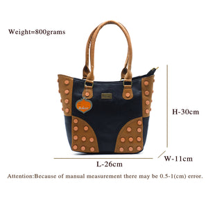 Double Zip Button Fitting Women HandBag - myStore20202019