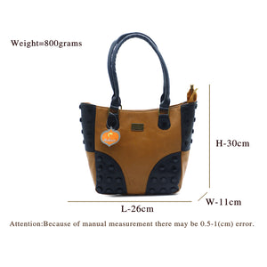 Double Zip Button Fitting Women HandBag - myStore20202019